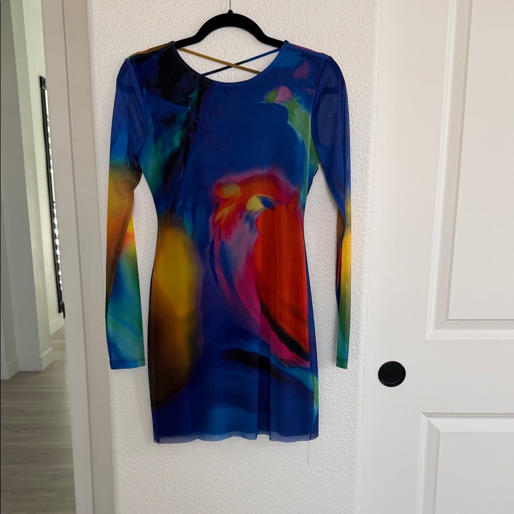 Multicolor Long Sleeve Dress